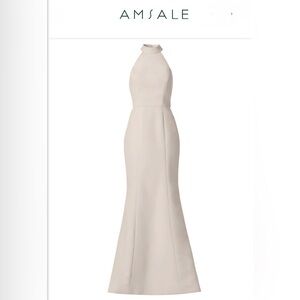 Amsale Strapless Cream Gown like new excellent condition clean condition